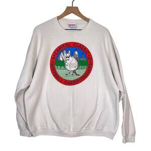 Vintage 90s Capital Classic Sweatshirt Men's XL White Softball Logo Pullover